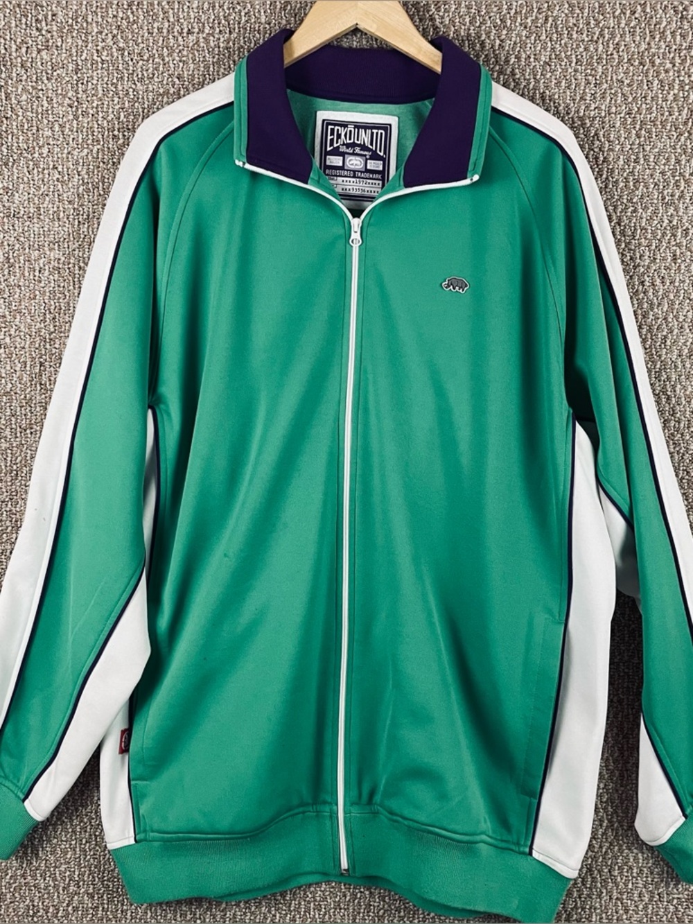 Vintage Ecko Unltd Jacket Mens XL Green Full Zip Track Hip Hop Skater Y2K R1